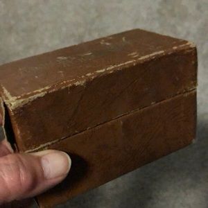 Vintage cardboard index file box with dividers